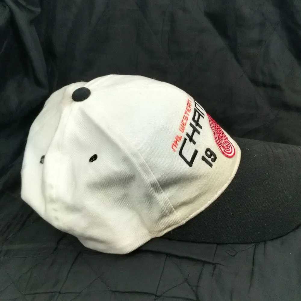 Detroit Red Wings Hat Starter Snapback Men's White Black 1998 Western Champs NHL